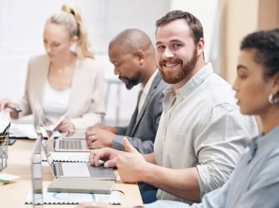 franchise business owner smiling